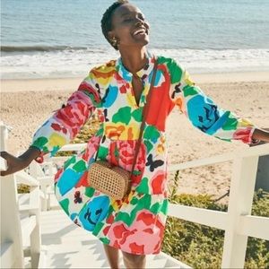 NWT J.Crew Tiered Popover in Ratti® Jardin Floral V-neck Cotton Dress S